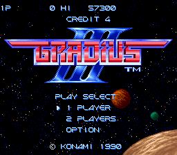 Gradius III (Japan) Title Screen